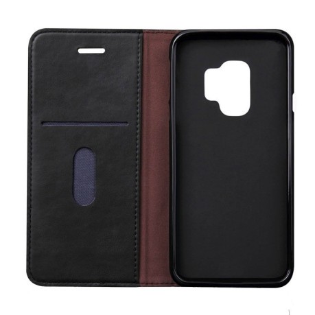 Кожаный чехол-книжка на Samsung Galaxy S9 /G965 Retro Crazy Horse Texture Casual Style черный