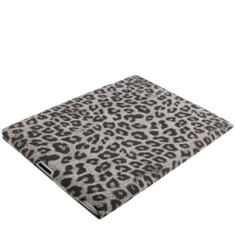 Ультратонкий Чехол из кожезаменителя серый Leopard для iPad 2, 3, 4