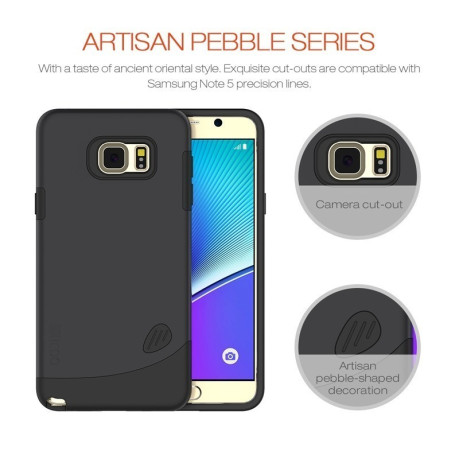 Противоударный Чехол Slicoo Artisan Pebble Series Black для Samsung Galaxy Note 5