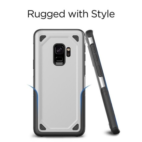 Противоударный чехол на Samsung Galaxy S9/G960 Shockproof Rugged Armor серый