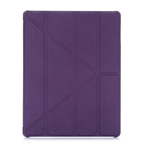 Чехол Cross Pattern Foldable Transformers на iPad 2 / 3 / 4 - фиолетовый