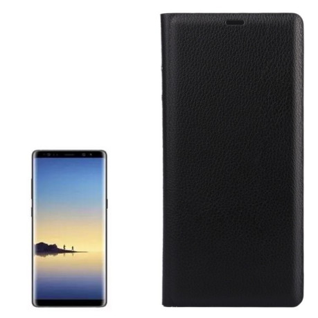 Чехол-книжка на Samsung Galaxy Note 8 Litchi Texture со слотом для кредитных карт черный