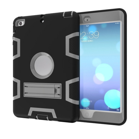 Противоударный Чехол с подставкой Kickstand Detachable 3 in 1 Hybrid черный и серый для iPad mini 3/ 2/ 1
