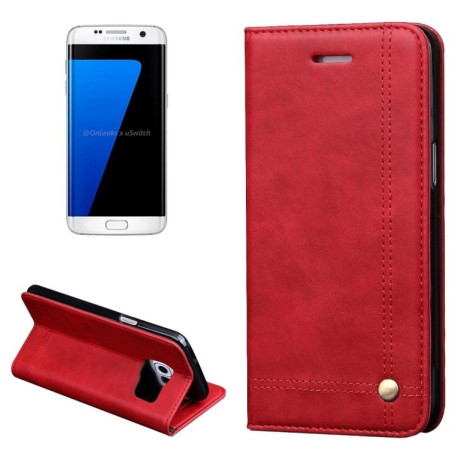 Кожаный чехол- книжка Retro Crazy Horse Pattern Casual Style на Samsung Galaxy S7 Edge/ G935 (Red)