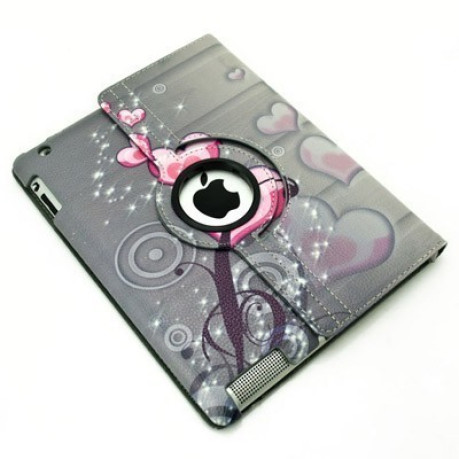 Кожаный Чехол 360 Degree Hearts для iPad 4/ 3/ 2