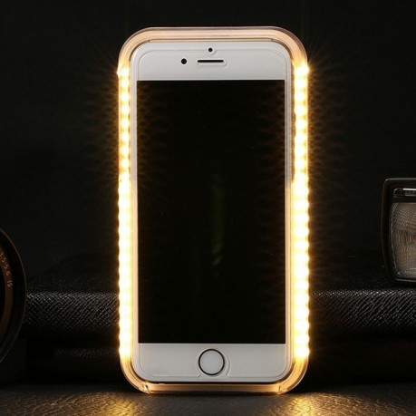 Чехол для   iPhone SE 3/2 2022/2020/8/7 c LED подсветкой черный