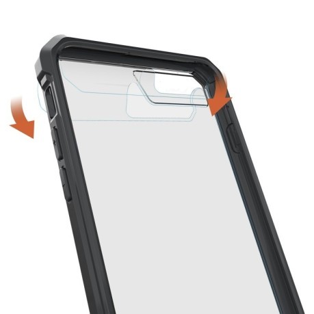 Прозрачный чехол на iPhone 8 Plus / 7 Plus  Shockproof Acrylic + TPU Transparent Armor Protective Case (Black)