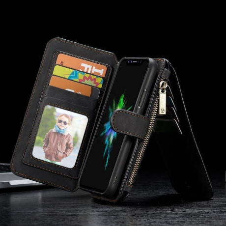 Кожаный Чехол-кошелек CaseMe 007 Sries с отделением для кредитных карт и флипом на iPhone X/Xs черный