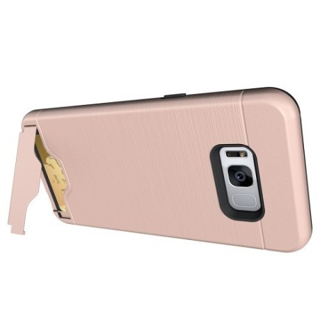 Противоударный чехол EsCase CS с подставкой для Samsung Galaxy S8 / G950-розовое золото