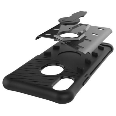 Противоударный чехол на iPhone X/Xs  Shock-Resistant 360 Degree Spin Sniper черный
