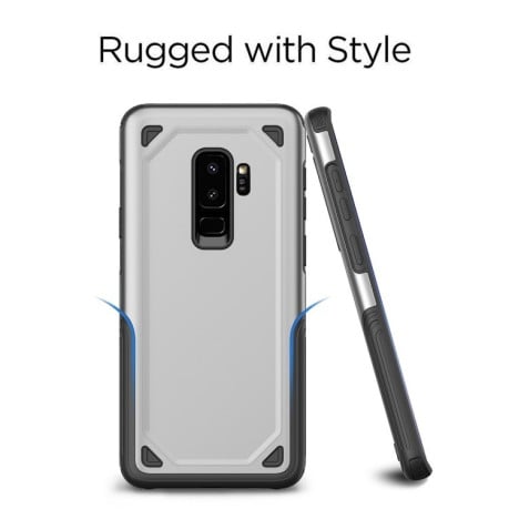 Противоударный чехол на Samsung Galaxy S9+/G965 Shockproof Rugged Armor серый