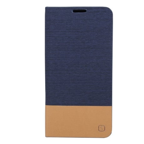 Кожаный Чехол Canvas Texture Dark Blue для Samsung Galaxy Note 5