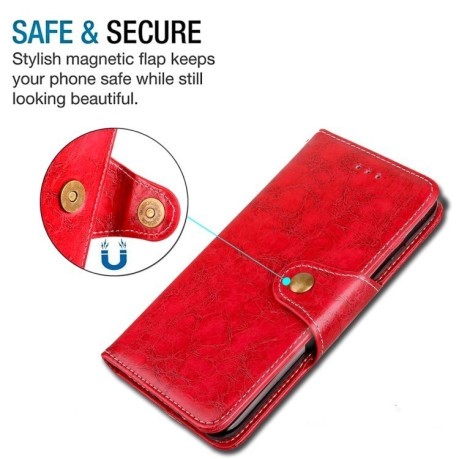 Кожаный чехол- книжка на Samsung Galaxy S9+/G965 Retro Crazy Horse Texture Wax коричневый