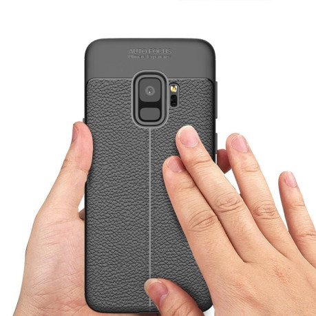 Чехол на Samsung Galaxy S9/G960 Litchi Texture антискользящий нави