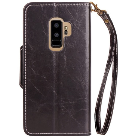 Кожаный чехол- книжка Samsung Galaxy S9+/G965 Retro Crazy Horse Texture Wax черный