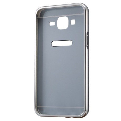 Металлический Бампер и Акриловая накладка Push-pull Style Silver для Samsung Galaxy J5