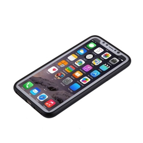 Чехол на iPhone X/Xs Pure Color Electroplating  черный