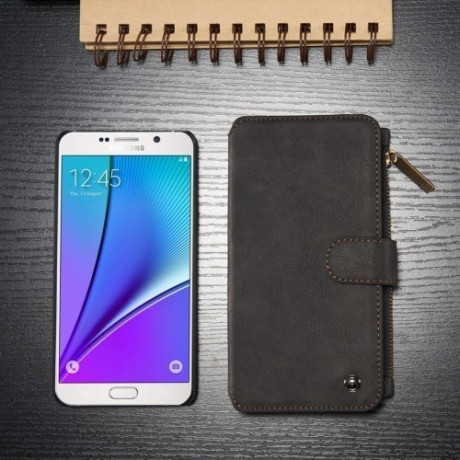 Кожаный Чехол Кошелек CaseMe Wallet Black для Samsung Galaxy Note 5 / N920