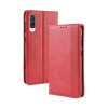 Кожаный чехол-книжка Magnetic Buckle Retro Texture на Samsung Galaxy A70-красный
