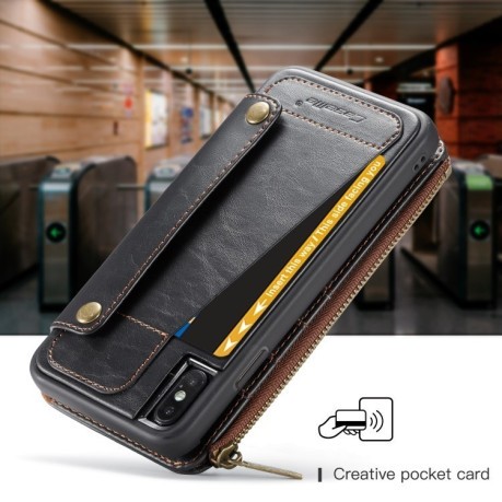Кожаный чехол- кошелек CaseMe Detachable Multifunctional на iPhone XS Max черный