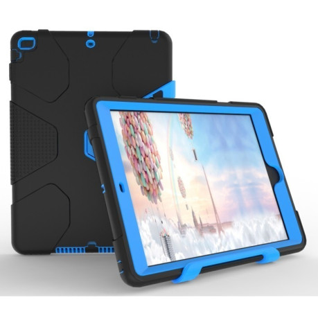 Противоударный чехол подставка PC Silicone Shockproof черный синий для iPad 9.7 2017/2018