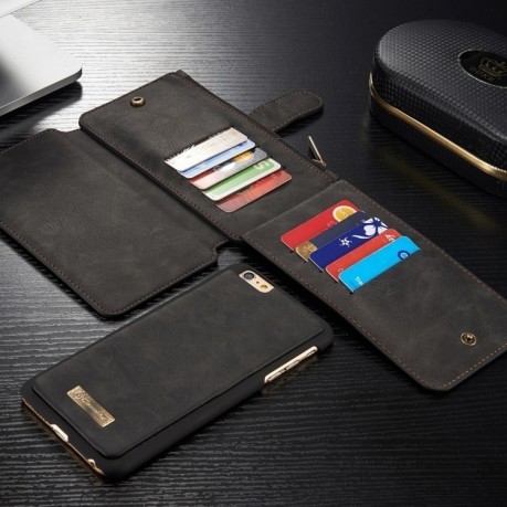 Кожаный чехол- кошелек CaseMe Wallet Черный на iPhone 6/ 6s