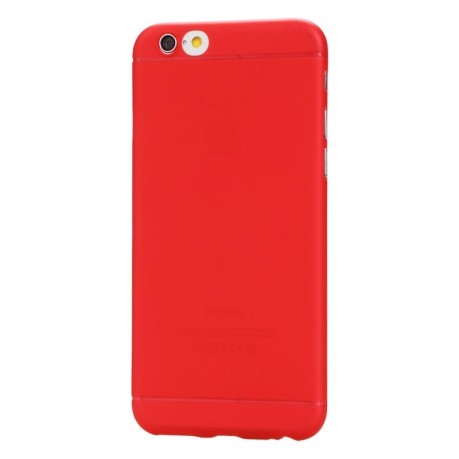 Ультратонкий Полупрозрачный Чехол с Защитой Камеры Красный для iPhone 6, 6S
