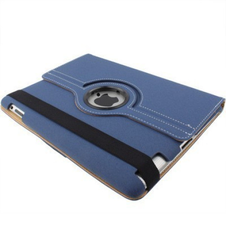 Кожаный Чехол 360 Degree синий для iPad 4/ 3/ 2