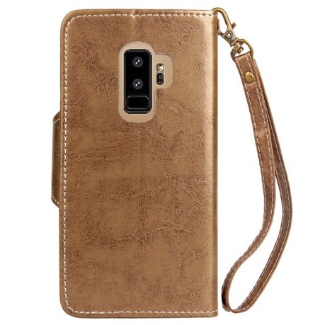 Кожаный чехол- книжка на Samsung Galaxy S9+/G965 Retro Crazy Horse Texture Wax коричневый