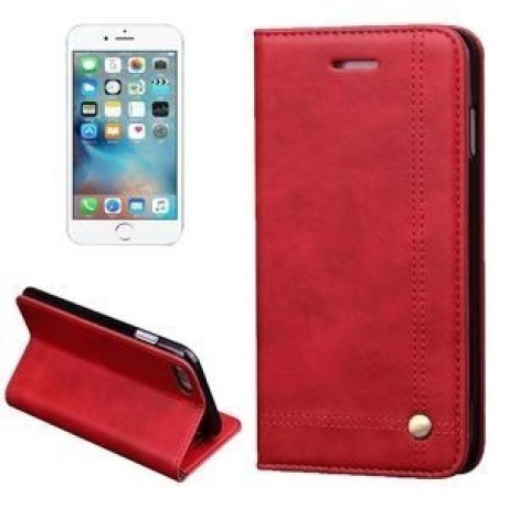 Кожаный Чехол Книжка Retro Texture Wallet Красный для iPhone 6/ 6S