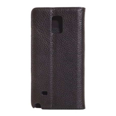 Кожаный Чехол Книжка Litchi Texture Black для Samsung Galaxy Note 4