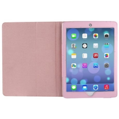 Чехол Litchi Texture Case Sleep / Wake-up розовый для iPad Air