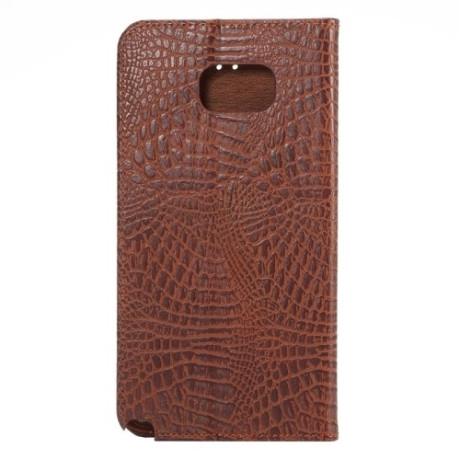 Кожаный Чехол Книжка Crocodile Texture Magnetic Coffee для Samsung Galaxy Note 5 / N920