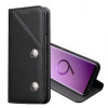 Кожаный чехол- книжка на Samsung Galaxy S9+/G965  Bronze Texture Casual Style черный