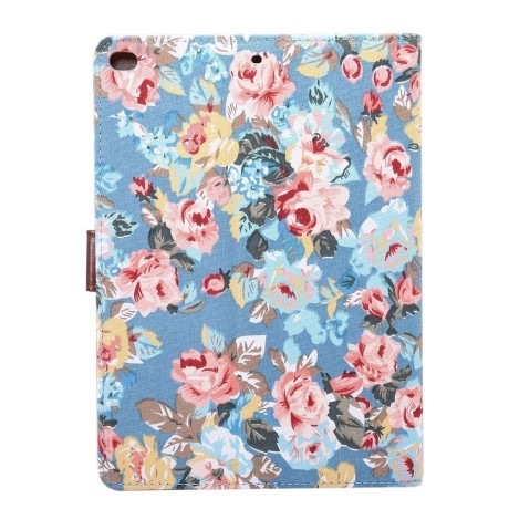 Чехол Flower Cloth Smart Sleep/Wake up голубой Flowers для iPad 9.7 2017/2018 (A1822/ A1823)