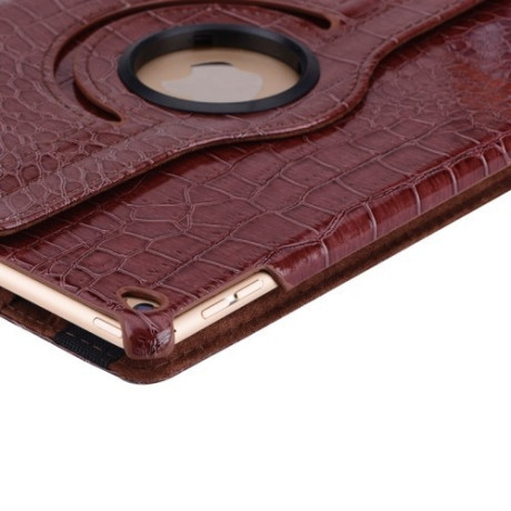 Кожаный Чехол Crocodile Texture 360 Degree Rotation коричневый для iPad Air 2