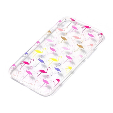 Чехол на iPhone X/Xs Multicolor Flamingo Pattern