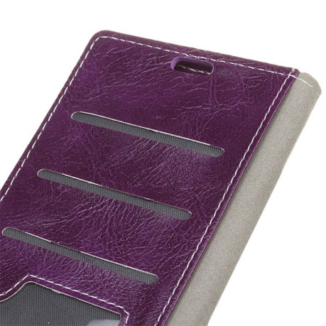 Кожаный чехол- книжка на Samsung Galaxy S9+/G965 Retro Crazy Horse Texture with Absorption фиолетовый