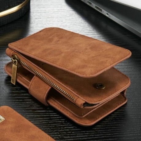 Кожаный Чехол Кошелек CaseMe Wallet для iPhone 5/ 5S/ SE - коричневый