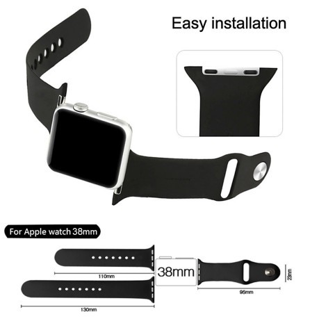Ремешок Sport Band Grey  с разными по длине для Apple Watch 38 mm