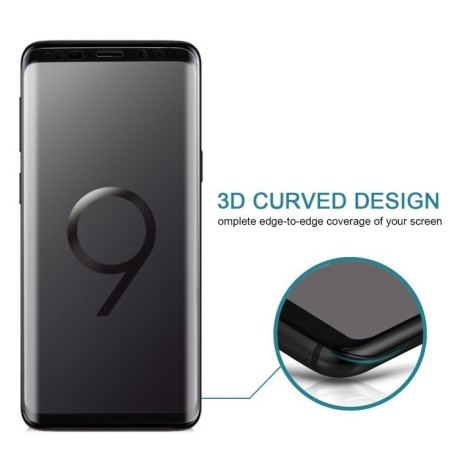 Защитное 3D стекло на Samsung Galaxy S9/G960 9H Surface Hardness черное
