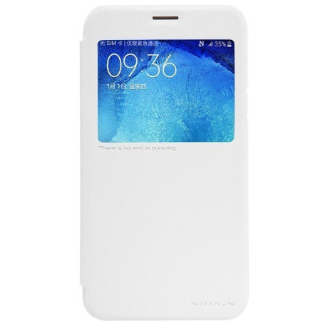 Кожаный Чехол Книжка Nillkin Sparkle Series White для Samsung Galaxy J7