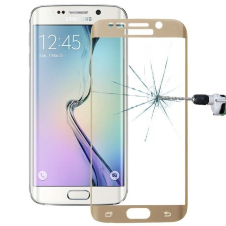 3D защитное стекло 0.3mm 9H Surface Hardness 3D  Explosion-proof Tempered Glass Film на Samsung Galaxy S6 Edge+ / G928(Gold)