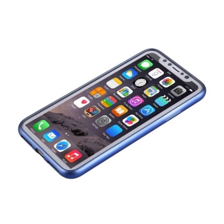 Чехол на iPhone X/Xs Pure Color Electroplating  синий