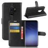 Кожаный чехол-книжка на Samsung Galaxy S9+/G965 Litchi Texture черный