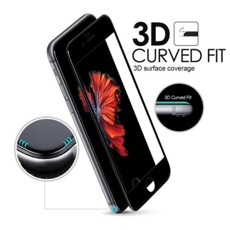 Защитное 3D Стекло на весь Экран Enkay 0.26mm 9H Titanium Alloy Серебристое для iPhone SE 3/2 2022/2020/8/7