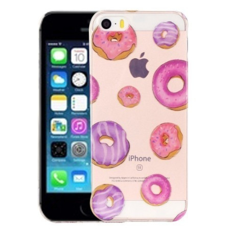 Прозрачный TPU Чехол IMD Workmanship Novel Cute Doughnut для iPhone 5/ 5S/ SE