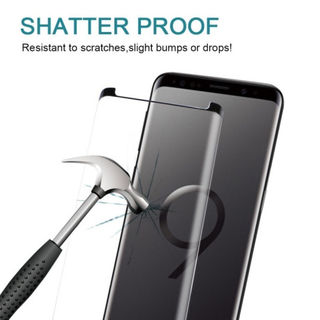 Защитное 3D стекло Подходит ко всех чехлам на Samsung Galaxy S9/G960 9H Surface Hardness Anti-scratch HD черное