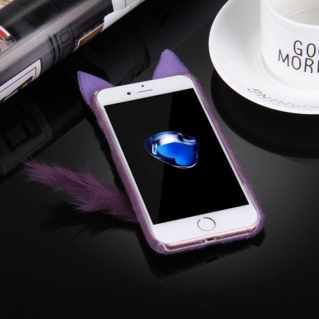 Мягкий Чехол Furry Velvet Cute Cat Purple для iPhone 8 Plus / 7 Plus фиолетовый