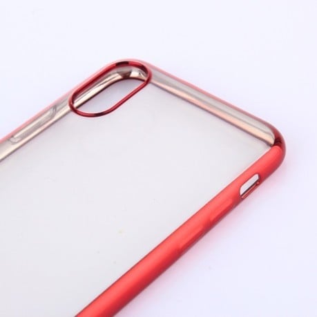 Чехол на iPhone X/Xs Electroplating Side красный